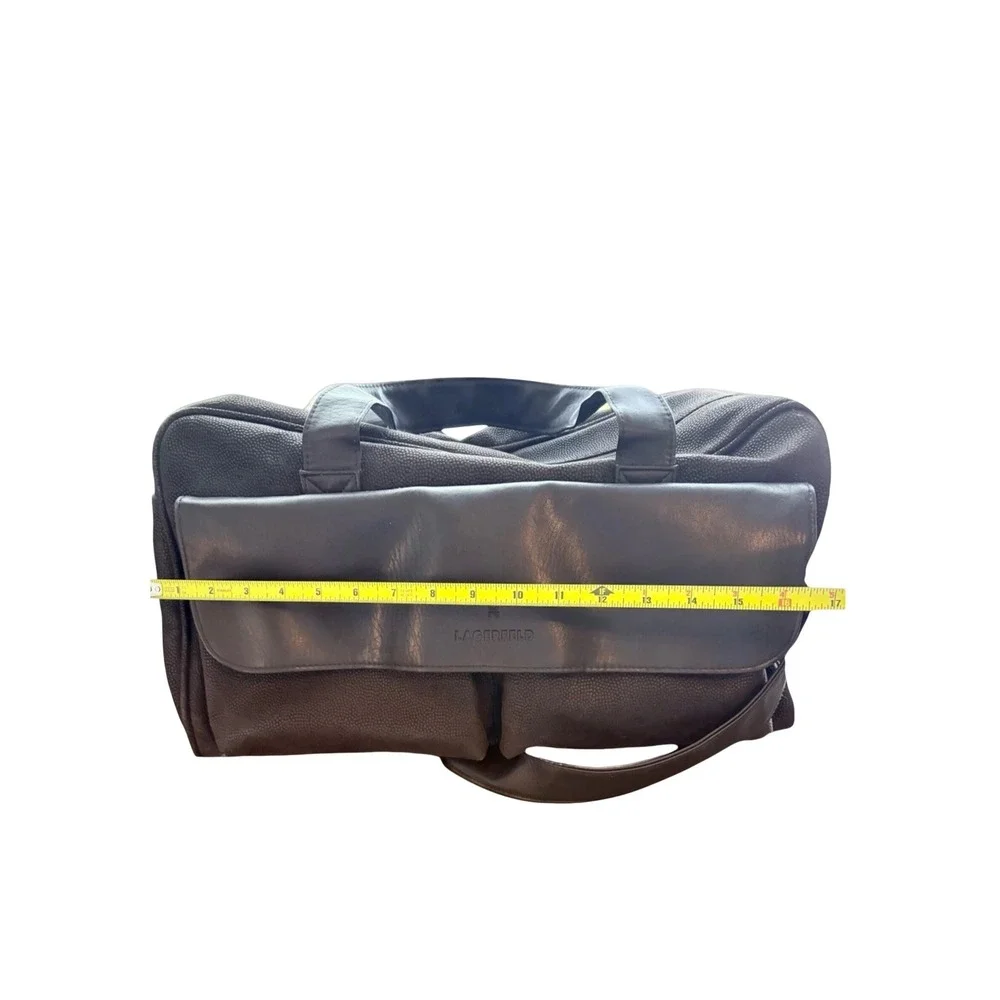 Lagerfeld‎ Mens Brown Textured Pebble Duffel Bag Weekend Travel Carry On